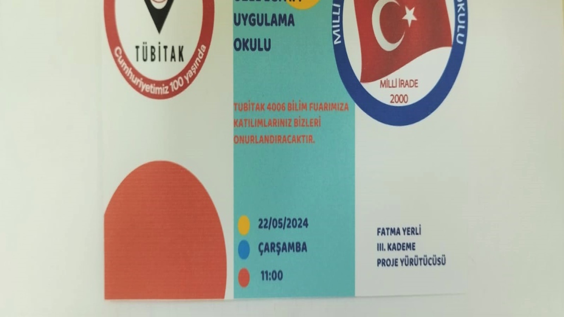 Okulumuz III. Kademe ögretmen ve öğrencilerimizin hazırladığı 4006 Bilim Fuarına katılımlarınız bizleri onurlandıracaktır